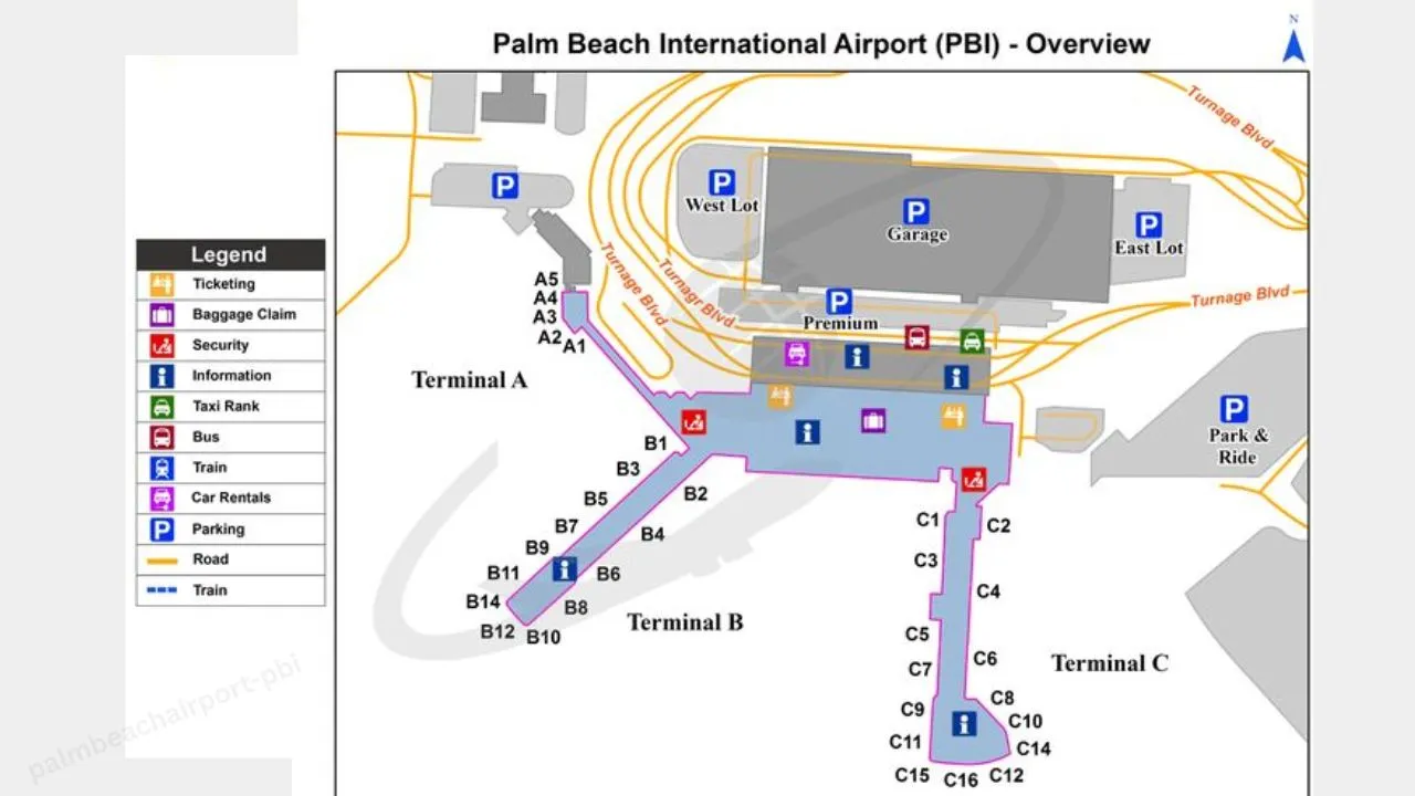 Palm Beach International Airport Lost & Found Map